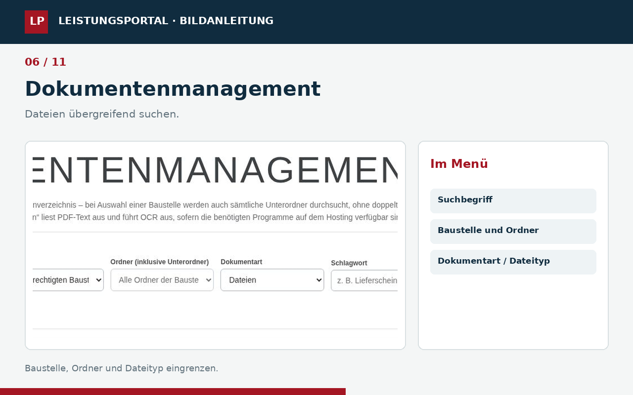 Bildanleitung: Dokumentenmanagement